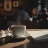 Bir kafe masasının gürültülü iç mekan fotoğrafı